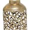 Gold Metal Abstract Patterned Vase with Open Frame Design Set